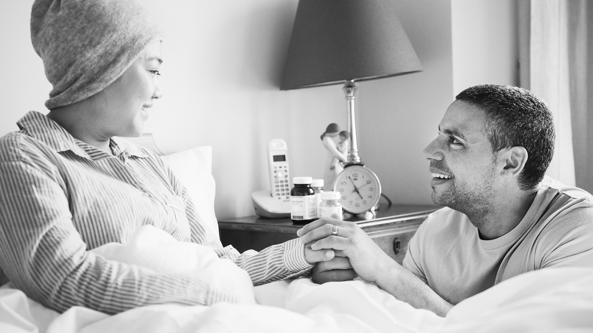 Happy elderly person at home